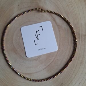 Collier simple reflets rose cuivré