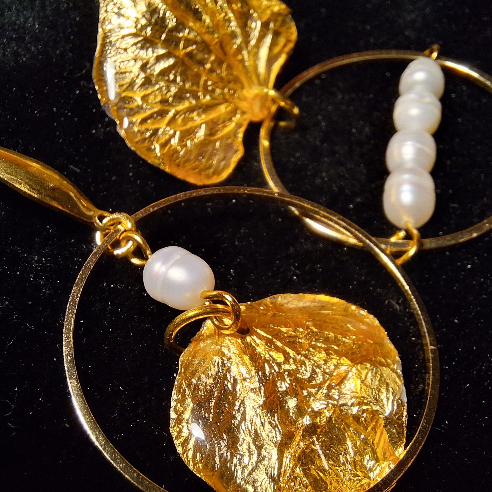 Grandes boucles en pétales d'hortensia asymétriques – Image 8