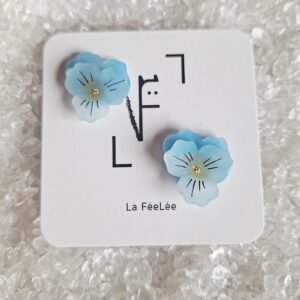 Perceuses pensées Bleu clair et foncé coeur jaune