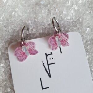 Boucles orchidées anneaux argentés